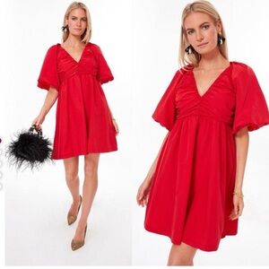 Vibrant Red Ruched Dress